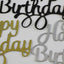 Happy Birthday Cake Topper Black Gold Silver Glitter Party Decorations Event