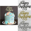 Happy Birthday Cake Topper Black Gold Silver Glitter Party Decorations Event