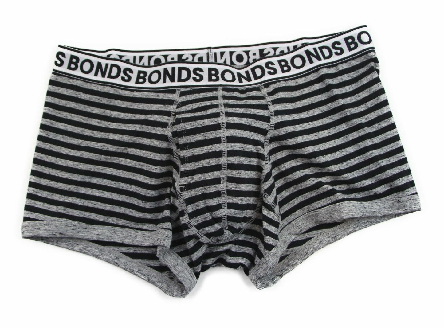 Authentic Bonds Mens Striped Fit Trunk Trunks Underwear Black Blue White Grey