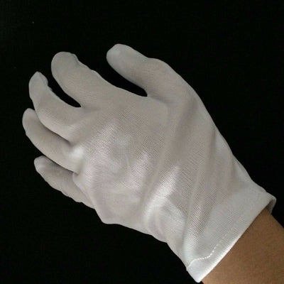 1 Pair 2 Pcs White Work Jewellery Handling Costume Party Cotton Soft Thin Gloves