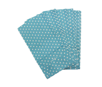 10 x Paper  Lolly Bags Large 23Cms Wedding Birthday Gift Polka Dots Light Blue