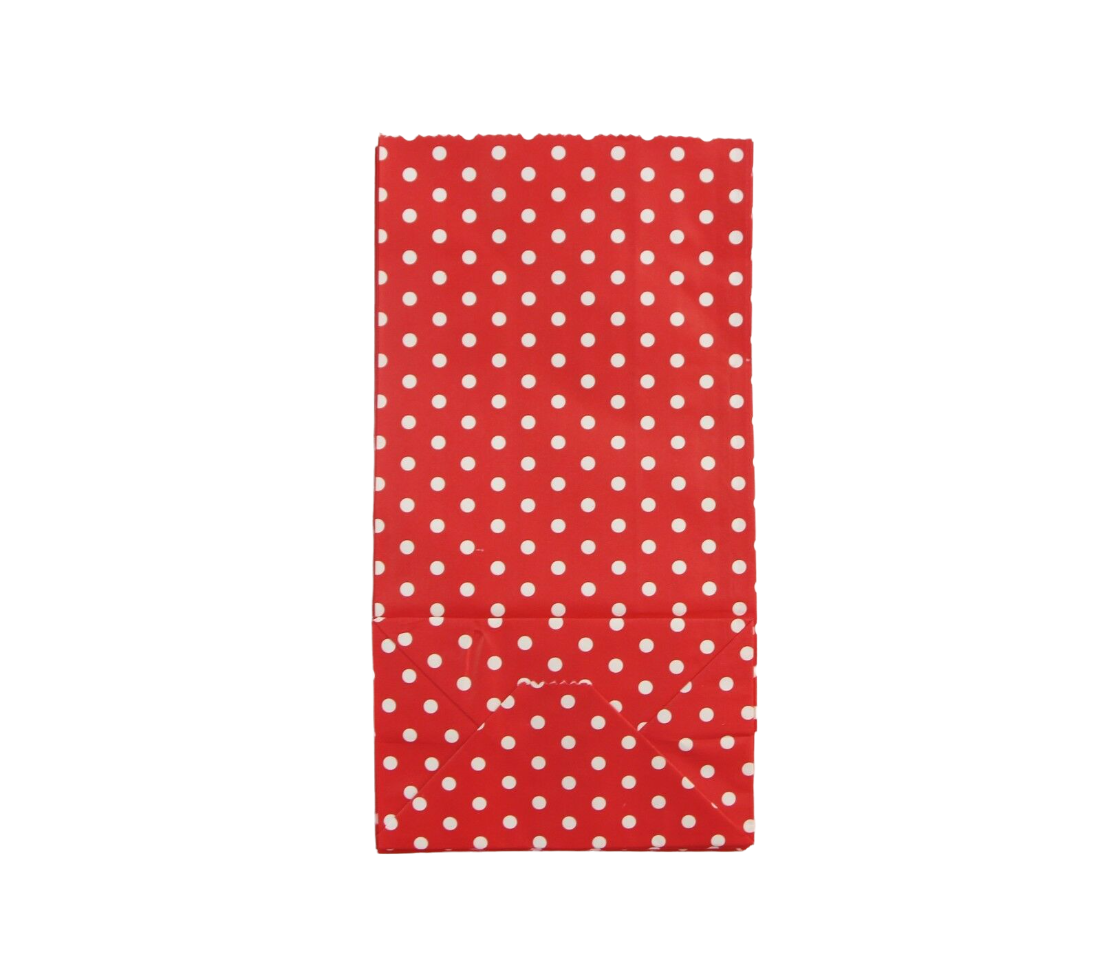 10 x Paper  Lolly Bags Large 23Cms Wedding Birthday Gift Polka Dots Red