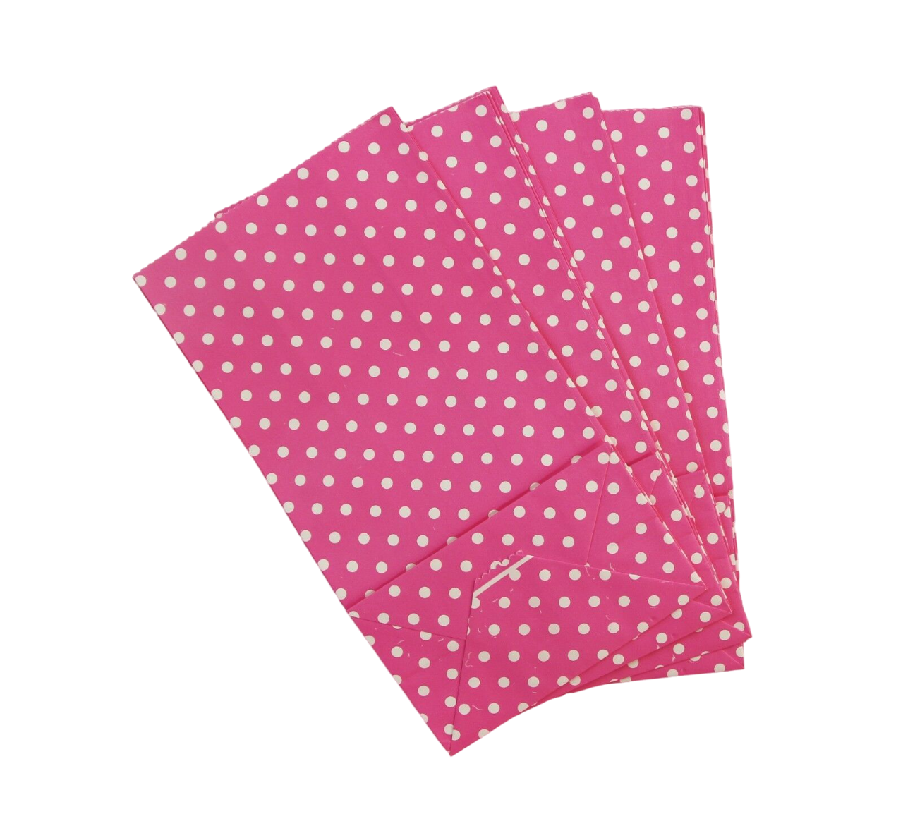 10 x Paper  Lolly Bags Large 23Cms Wedding Birthday Gift Polka Dots Hot Pink