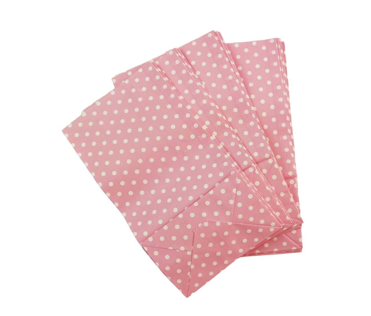 10 x Paper  Lolly Bags Large 23Cms Wedding Birthday Gift Polka Dots Light Pink