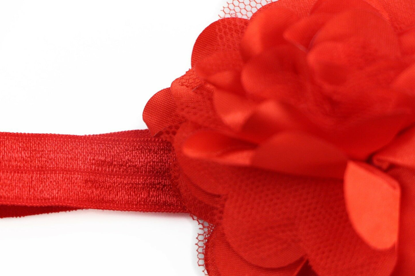 Baby Thin Headband Girl Newborn Toddler Hair Christening Party Flower Red