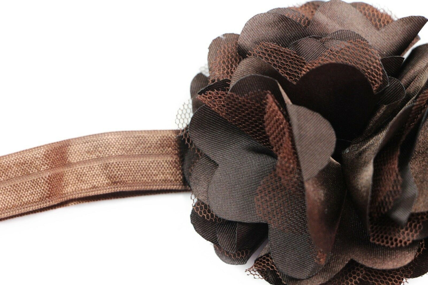 Baby Thin Headband Girl Newborn Toddler Hair Christening Party Flower Brown