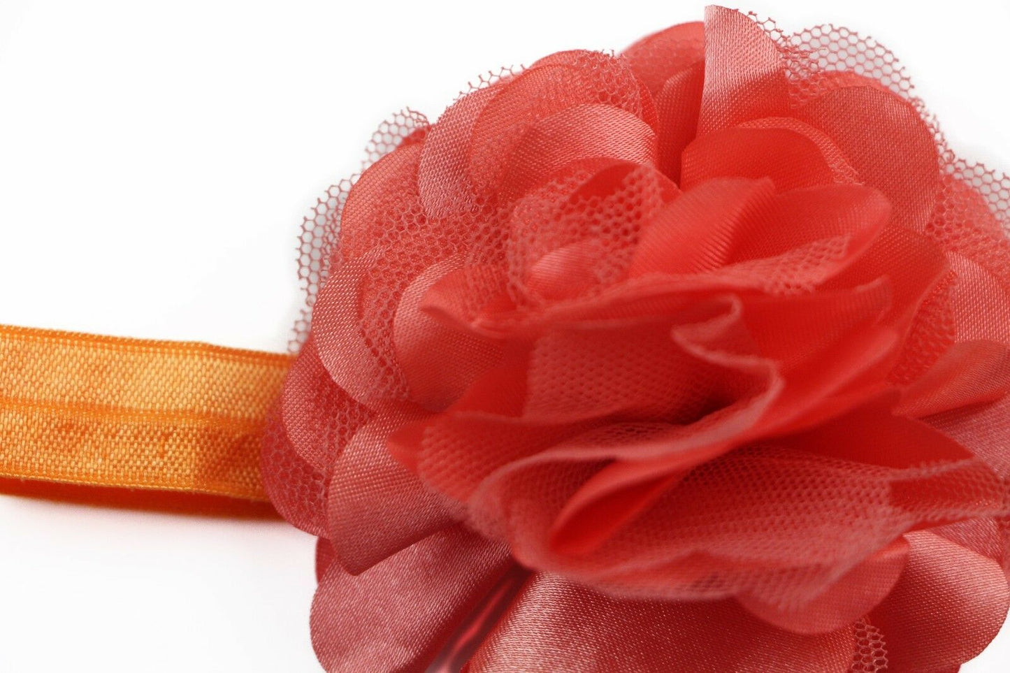 Baby Thin Headband Girl Newborn Toddler Hair Christening Party Flower Orange