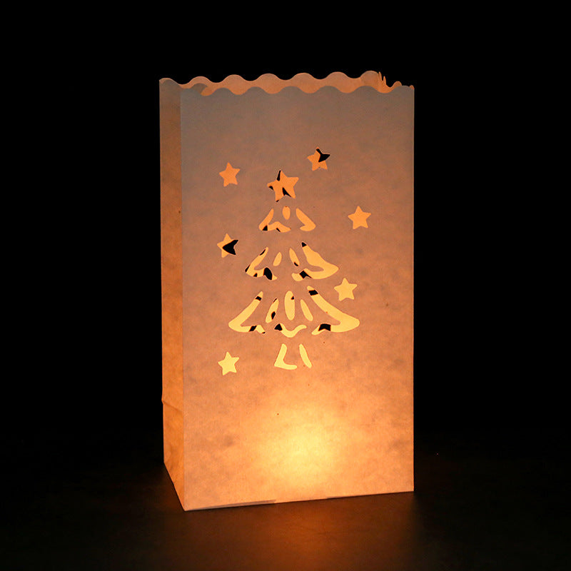 10 x Lantern Bags Tealight Wedding Party Decoration - Christmas Tree With Stars