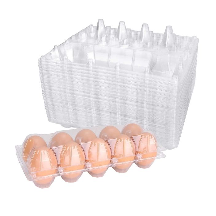 100 X Clear Duck Egg Cartons For 10 Large Eggs