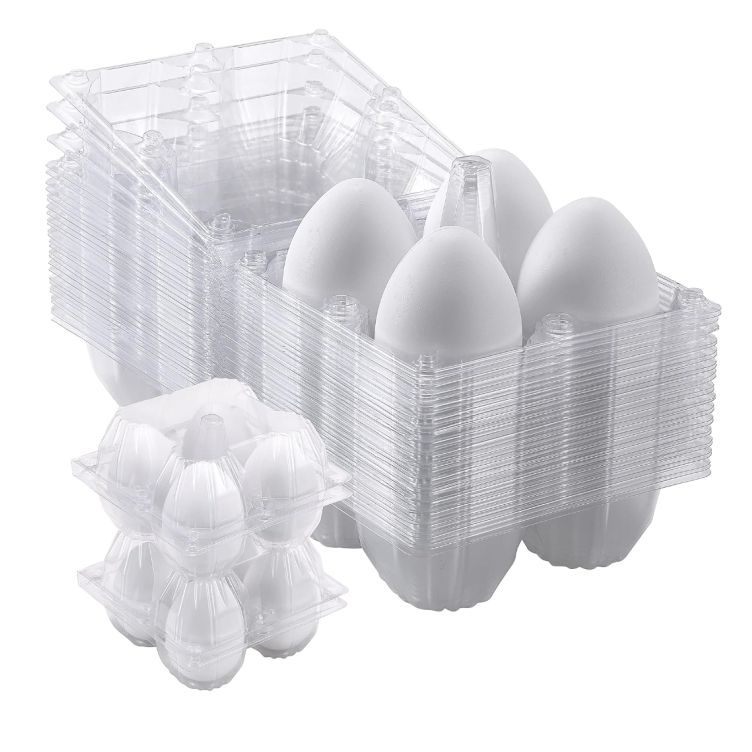 75 X Extra Large Clear Goose Egg Cartons For 4 Xl Eggs