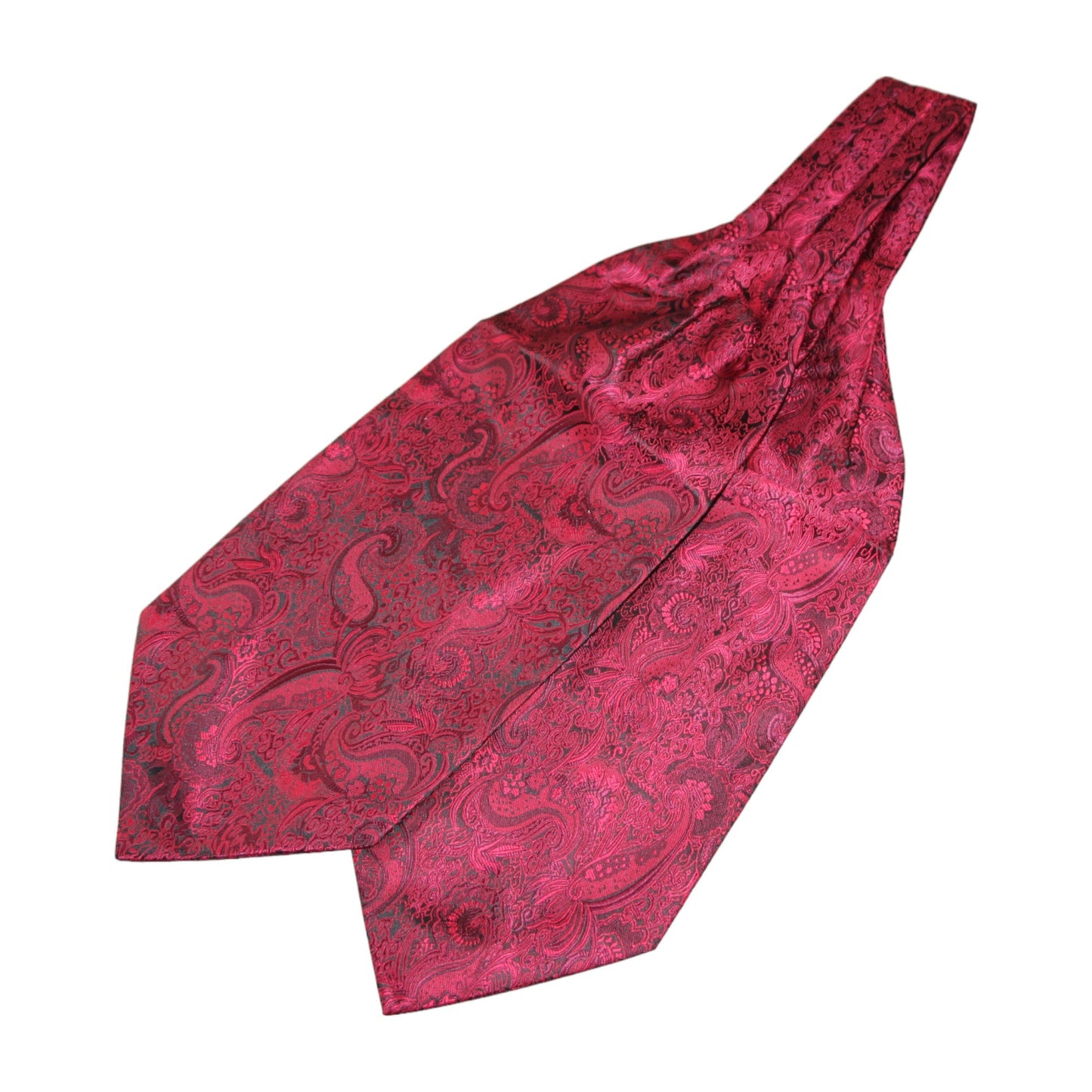 Mens Red & Black Paisley Cravat