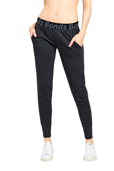 3 x Bonds Womens Essential Logo Trackie Track Pant Charcoal