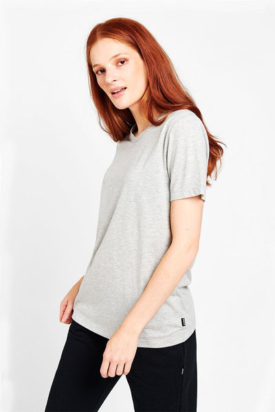 Bonds Womens Core Crew Tee Cotton T-Shirt Grey Marle