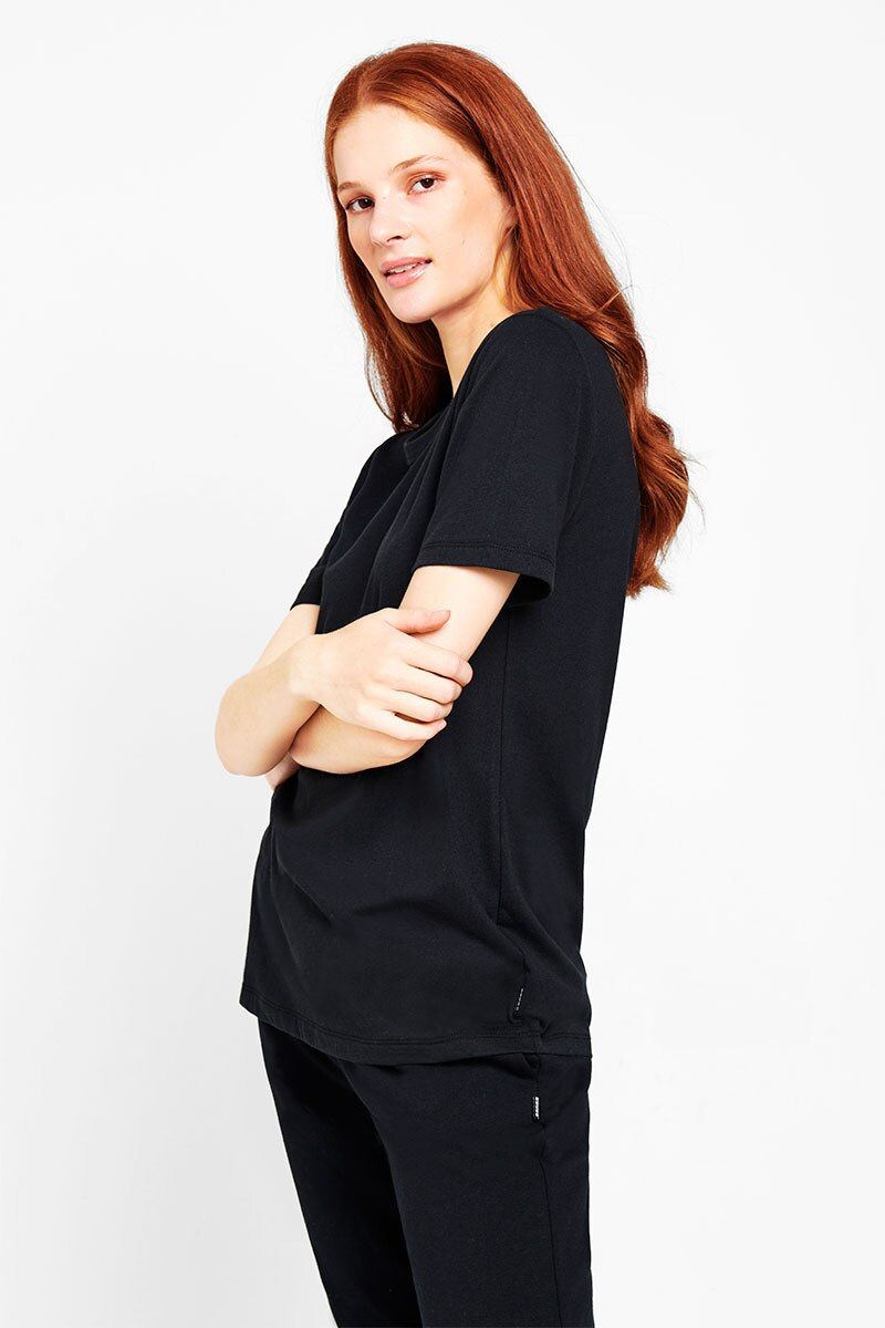 4 x Bonds Womens Core Crew Tee Cotton T-Shirt Black