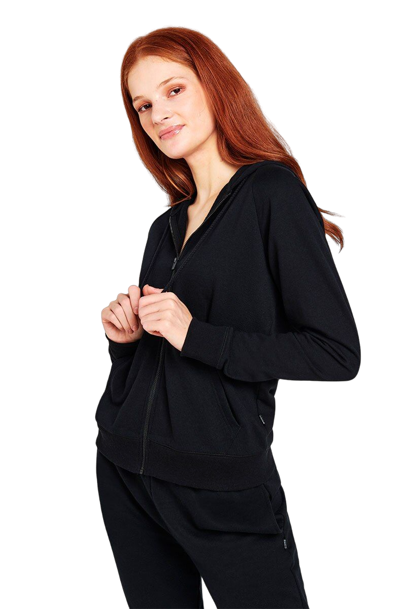 2 x Bonds Womens Essential Zip Hoodie Pullover Cotton Black