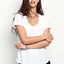 2 x Bonds Womens Scoop Neck Tee T-Shirt Top Cotton White