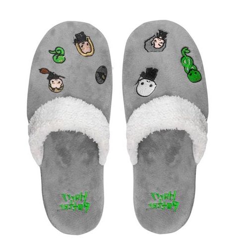 Mens Womens Harry Potter Dark Arts Kawaii Slippers Grey