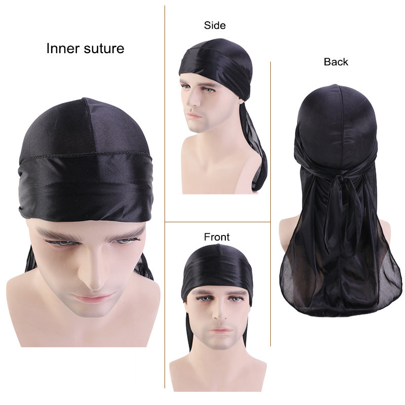 Navy Durag Silky Feel Doo Head Wrap Bandana Soft Cap Unisex Mens Womens Wrap