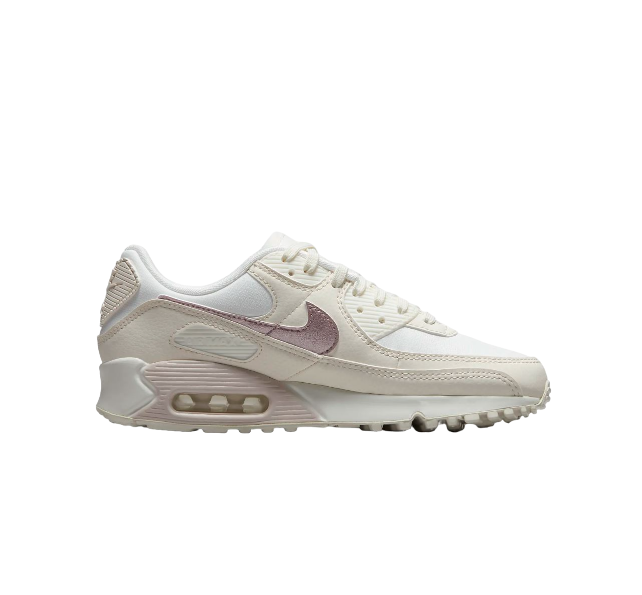 Womens Nike Air Max 90 Sail/ Pink Oxford Athletic Shoes