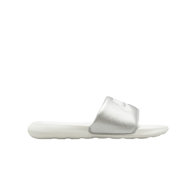 Womens Nike Victori One Silver/ White Slides