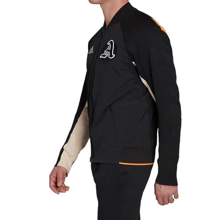 Adidas Mens Black/Black/Real Gold Vrct Comfy Collegiate Zipup Jacket