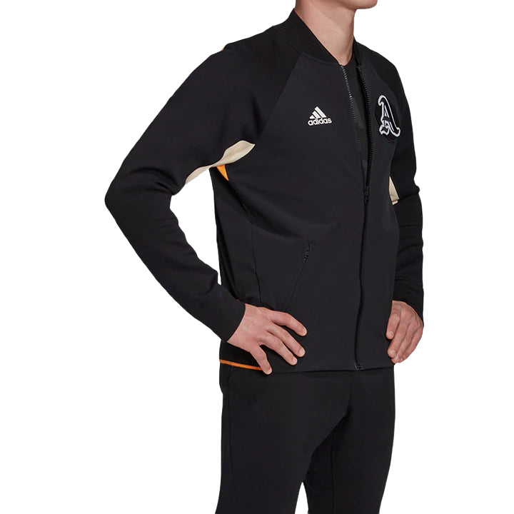 Adidas Mens Black/Black/Real Gold Vrct Comfy Collegiate Zipup Jacket