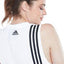 Adidas Womens White/Black Mh 3-Stripes Active Training Tank Top