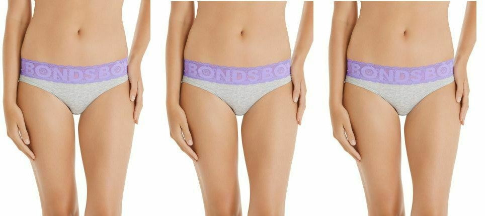 4 x Bonds Skimpini Undies Womens Ladies Skimpy Bikini Grey Underwear