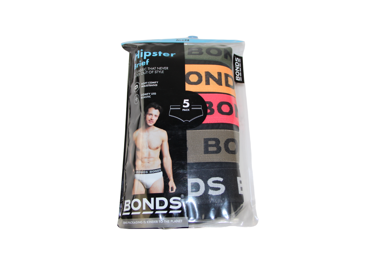 Mens Bonds 5 Pairs Hipster Brief Underwear Mens Briefs Size + Tracking