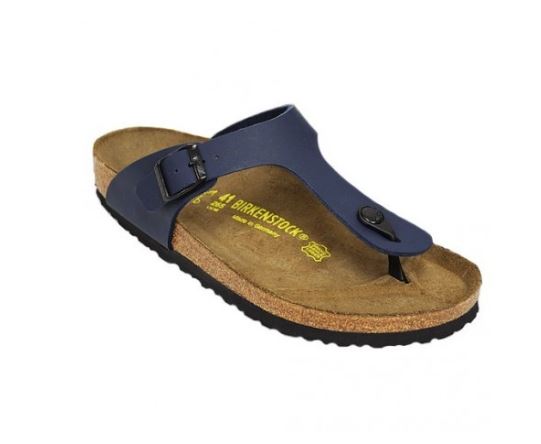 Mens Birkenstock Gizeh Birko-Flor Blue Slip On Sandals