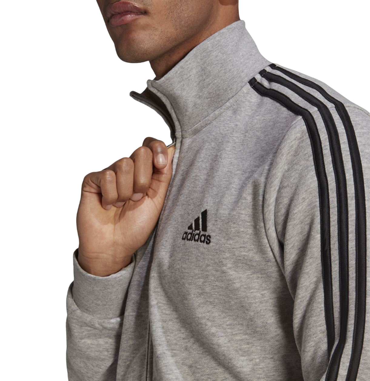 Adidas Mens Aeroready Essentials 3 Stripes Grey/Black Tracksuit