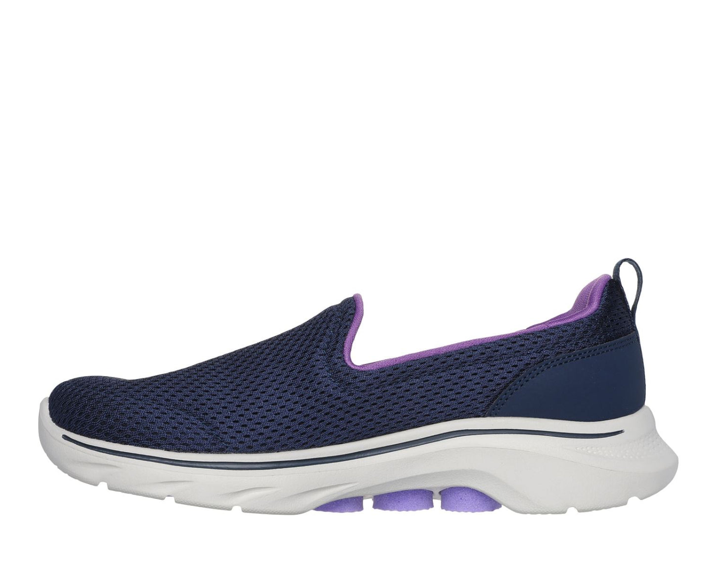 Womens Skechers Go Walk 7- Razi  Navy/ Lavender Walking Shoes