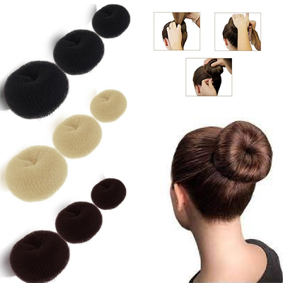 3 x Hair Donut - Donuts Blonde Brown Black Hair Holder