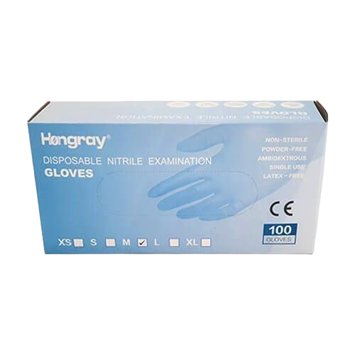 100 Pcs X Disposable Nitrile Examination Blue Powder-Free Gloves - Medium