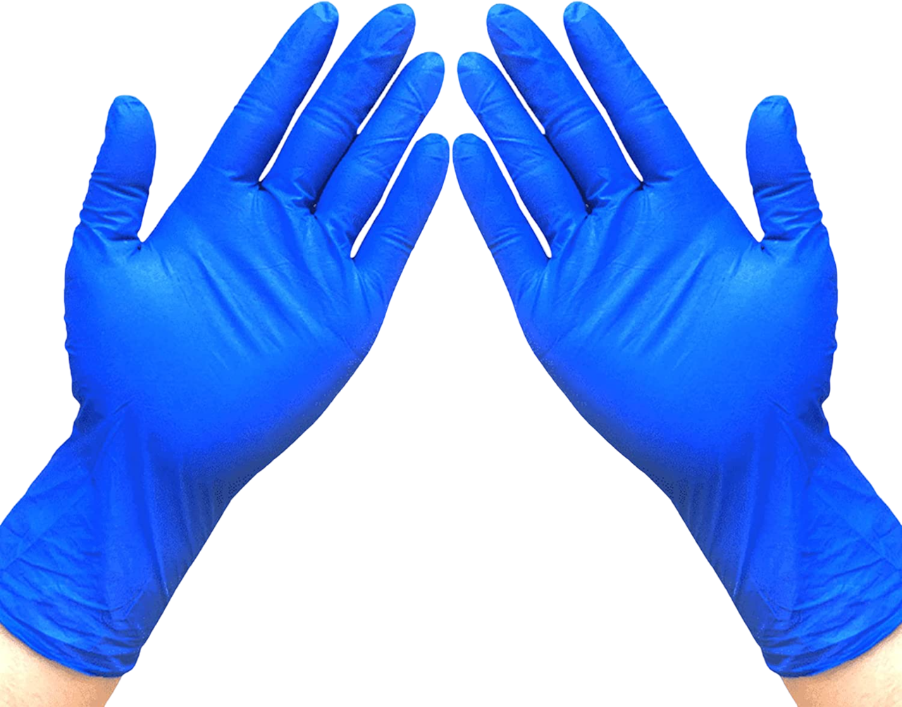 100 Pcs X Disposable Nitrile Examination Blue Powder-Free Gloves - Medium