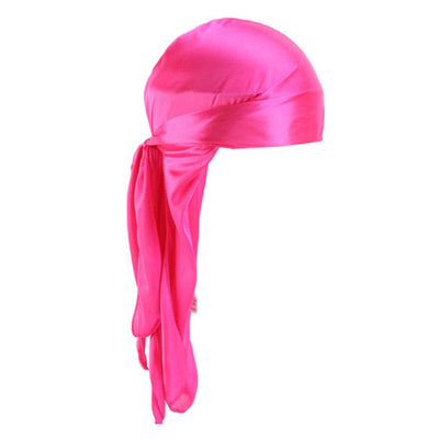 Hot Pink Durag Silky Feel Doo Head Wrap Bandana Soft Cap Unisex Mens Womens Wrap