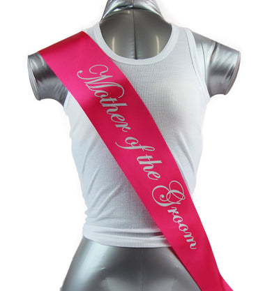 Sashes Hens Sash Party Hot Pink/Silver - Mother Of The Groom