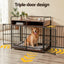 i.Pet 2-in-1 Wooden Dog Crate 104cm Pet Cage Furniture End Table Storage Black