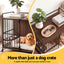 i.Pet 2-in-1 Wooden Dog Crate 99cm Pet Cage Furniture End Table Wheels Black