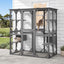 i.Pet Cat House 181cm Outdoor Catio Enclosure Walk-In Large Rabbit Hutch Grey