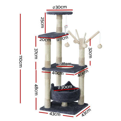 i.Pet Cat Tree Scratching Post Scratcher Cat Tree Tower Condo House toys 110cm