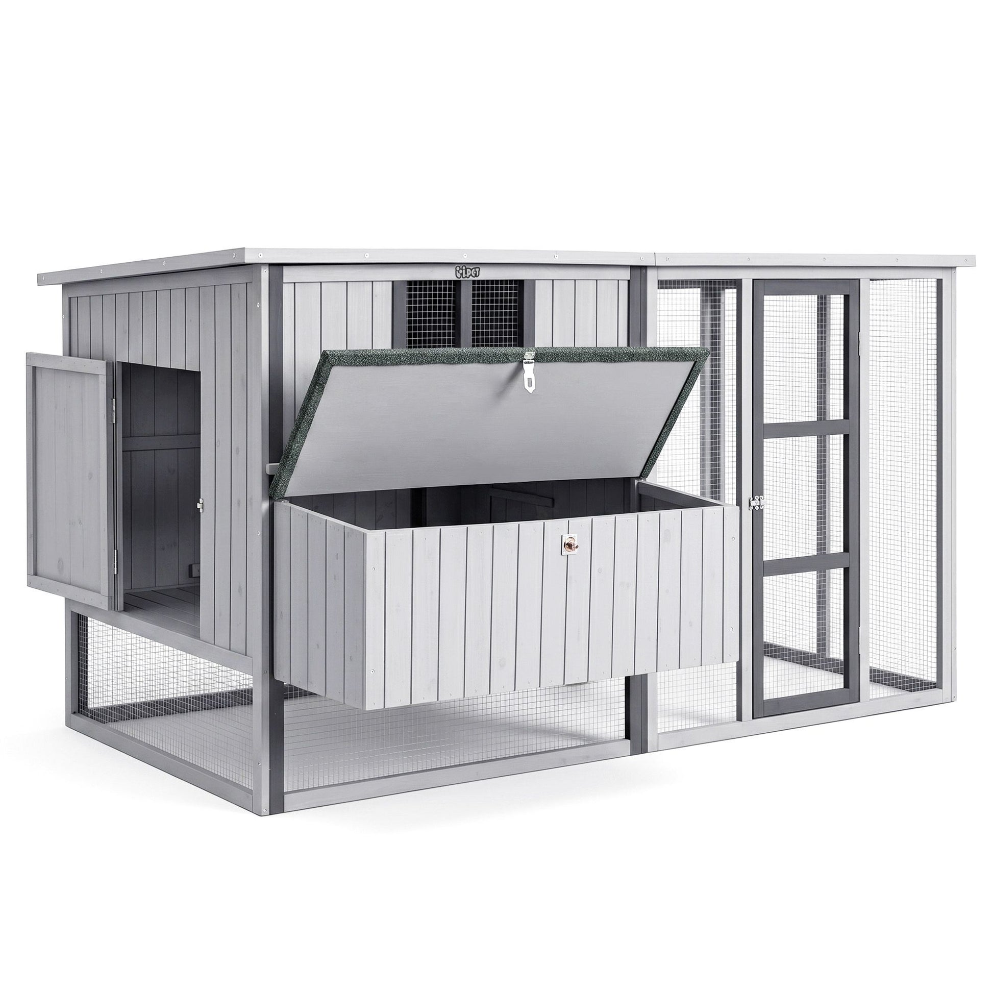 i.Pet Chicken Coop 219cm Rabbit Hutch Poultry Cage Outdoor Enclosure Wood