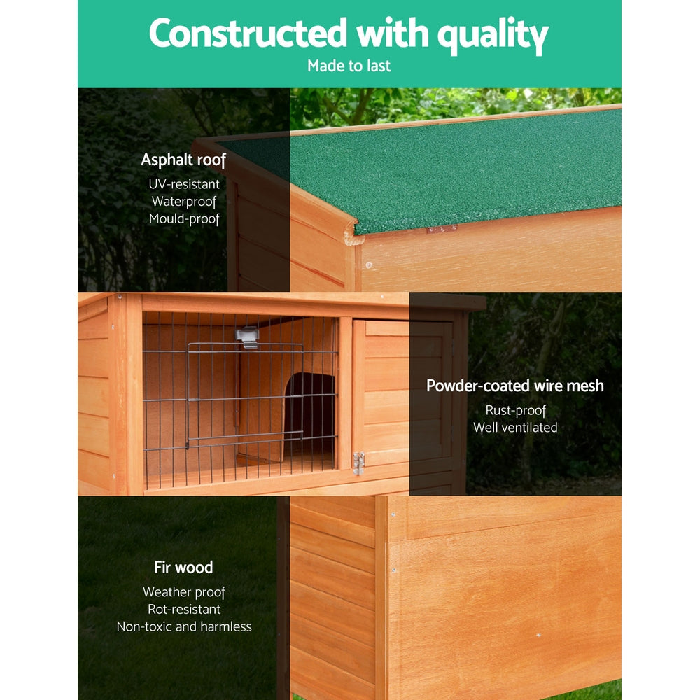 i.Pet Chicken Coop Rabbit Hutch 88cm x 40cm x 76cm Large Chicken Coop House Run Wooden Cage Outdoor