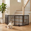 i.Pet Dog Gate Playpen Enclosure 4 Panels Pet Door Fence Wooden Play Pen Stair