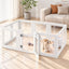 i.Pet Dog Pet Playpen 10 Panels Clear PET Plastic 152x100x57cm for Puppy Exercise