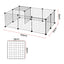 i.Pet Dog Playpen 12 Panels Pet Playpen 35x35cm Iron DIY Enclosure for Small Animals