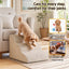 i.Pet Dog Ramp Washable Cover Stairs for Bed Sofa Foam Step Ladder 3 Tier Beige