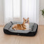 i.Pet Pet Bed Dog Cat Calming Soft Sleeping Comfy Plush Mat Cave Washable Black