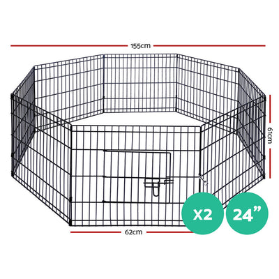 i.Pet Pet Dog Playpen 2X24" 8 Panel Puppy Exercise Cage Enclosure Fence