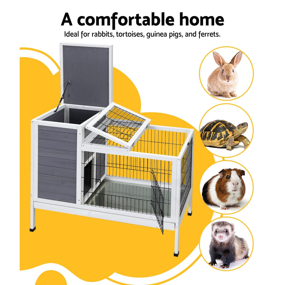 i.Pet Rabbit Hutch Chicken Coop 97cm x 49cm x 86cm Chicken Coop Large Run Wooden Outdoor Cage House